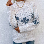 Half High-neck Snowflake Pattern Knitwear Sweater