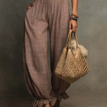 Boho-Vintage Elegant Ruffled Neck Wide-Leg Jumpsuit