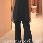 Margovil Solid Cami Top and Wide Leg Pants Set