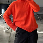 Turtleneck Sweater Casual Loose Knitted Pullover Tops