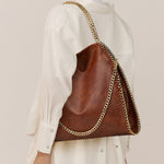 Metallic Pattern Chain Shoulder Tote Bag Funky Style