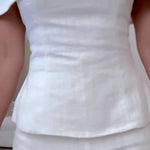 White Cotton and Linen Two-piece Suit