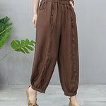 Elastic Waist Plus Size Women's Loose Casual Cropped Pants