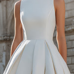 Sleeveless Structured Pleated Mini Dress