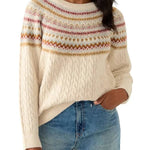 Women's Fairisle Cable Mix Crew Sweater