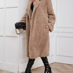 Faux Fur Coat Women's Long Lambswool Cardigan Coat