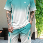 KZZ Men's short Sleeve Gym Training set