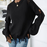 Nadorine Dropped Shoulder Torn Sweater for Women Casual Work Office Loose Fit 2026 | Under $25