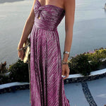 Shimmer Please Off Shoulder Maxi Party Dress