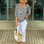 Joanne™ | Printed Button Tunic Top