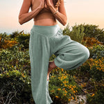 Loose wide leg trousers with leggings and sports trousers