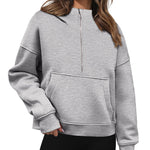 Zeagoo Womens Half Zip Cropped Hoodies