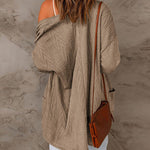 Nadorine Women's 2023 Fall Winter Cardigan Sweaters Long Sleeve Open Front Cable Knit Outwear Coat with Pockets