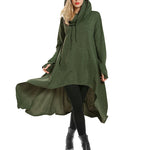 Nadorine Women Pullover Hoodies Sweatshirt Long Sleeve High Low Sweater Oversize Top with Pocket (Us Only)