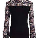 Nadorine Bow Tie Neck Long Sleeve Shirts Work Tops
