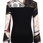 Nadorine Bow Tie Neck Long Sleeve Shirts Work Tops