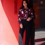 Nadorine Bow Tie Neck Long Sleeve Shirts Work Tops