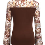 Nadorine Bow Tie Neck Long Sleeve Shirts Work Tops