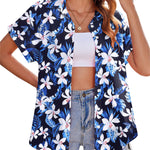 Nadorine Casual Short Sleeve Floral Print Blouse
