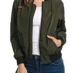 Nadorine Bomber Zip Up Lightweight Jacket Coat
