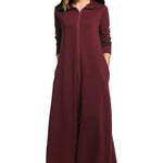 Women's Long Sweatshirt Hooded Robe with Pockets M-3XL - Nadorine (Us Only)