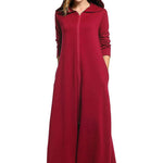 Women's Long Sweatshirt Hooded Robe with Pockets M-3XL - Nadorine (Us Only)