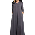 Women's Long Sweatshirt Hooded Robe with Pockets M-3XL - Nadorine (Us Only)