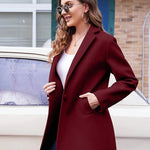 Lapel Single Breasted Wool Blend Trench Coat - Nadorine (Us Only)