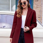 Lapel Single Breasted Wool Blend Trench Coat - Nadorine (Us Only)