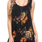 Floral Print Loose Flowy Tunic Tank Top - Nadorine (Us Only)