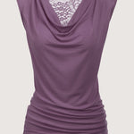 Nadorine Elegant Tops Women's Pleated Tops Sleeveless Shirt (DE Only)