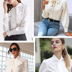 Ruffle Long Sleeve Button-Down Tunic Tops - Nadorine (Us Only)