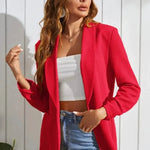 Open Front Long Sleeve Cardigan Blazer - Nadorine (Us Only)