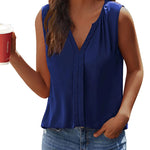 Sleeveless Tank Tops for Women Flowy V Neck Blouse Dressy Casual Cami Top Summer Work Office Shirt - Nadorine (Us Only)