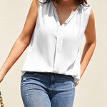 Sleeveless Tank Tops for Women Flowy V Neck Blouse Dressy Casual Cami Top Summer Work Office Shirt - Nadorine (Us Only)