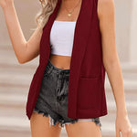 Zeagoo Women's Vest Jacket Casual Sleeveless Blazer