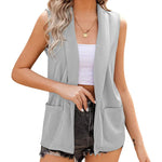 Zeagoo Women's Vest Jacket Casual Sleeveless Blazer