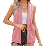 Zeagoo Women's Vest Jacket Casual Sleeveless Blazer