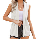 Zeagoo Women's Vest Jacket Casual Sleeveless Blazer