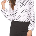 Tie Bow Neck Blouse Long Sleeve Shirt - Nadorine (Us Only)