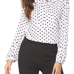 Tie Bow Neck Blouse Long Sleeve Shirt - Nadorine (Us Only)