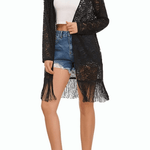 Lace Cover Up Tassel Sheer Cardigan - Nadorine (Us Only)