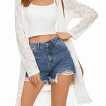 Lace Cover Up Tassel Sheer Cardigan - Nadorine (Us Only)