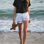 Nadorine Casual Swiss Dot Chiffon Summer Tops
