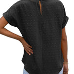 Nadorine Casual Swiss Dot Chiffon Summer Tops