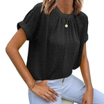 Nadorine Casual Swiss Dot Chiffon Summer Tops