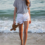 Nadorine Casual Swiss Dot Chiffon Summer Tops