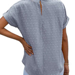 Nadorine Casual Swiss Dot Chiffon Summer Tops
