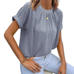 Nadorine Casual Swiss Dot Chiffon Summer Tops