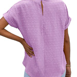 Nadorine Casual Swiss Dot Chiffon Summer Tops